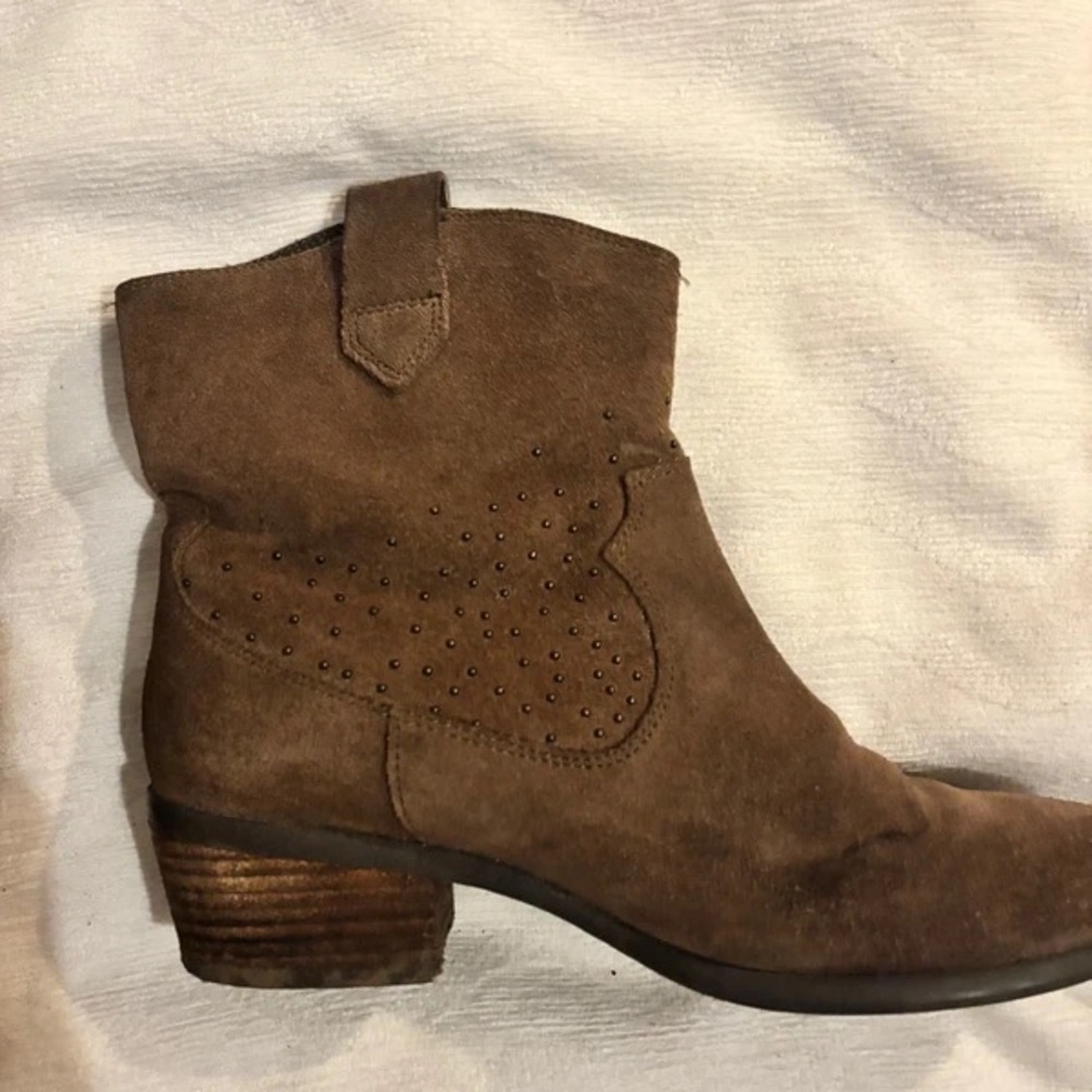 Clarks Brown Suede Heeled Boots